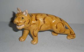 Small Pottery Decorated Tiger Growling