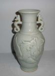 Celadon Glaze Bottle Figural Vase