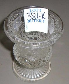 Pressed Glass Clear Toothpick Holder