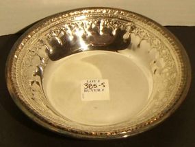 Silver plated bowl w/embossed decoration