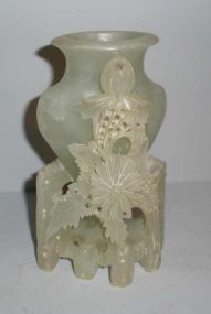 Soapstone Floral Carved Vase