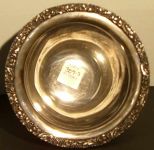 Silver plated bowl w/applied floral decoration