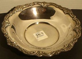 Silver plated bowl w/applied floral