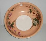 Large Peach and White Gold Trim Bowl
