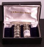 Pair of Silver Plated Frame Salt and Pepper