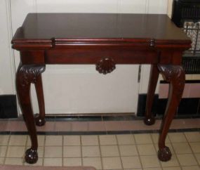 Chippendale style gate leg mahogany flip top game table