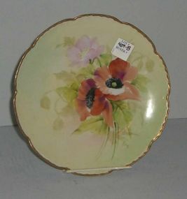 Pickard Plate with Poppies Sign B H ll F (1905-1910)