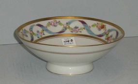 Gold Pickard Fruit Dish with Ribbon and Banding Attributed to E.T. Tolpin (1910-1918)