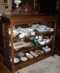 Rosewood Carved Serving Trolley