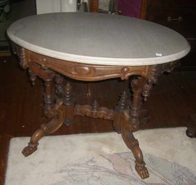 Victorian Oval Mable top Center Table