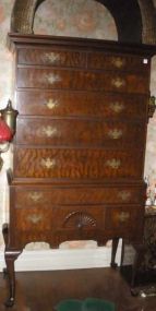 Queen Anne Style Walnut 10 Drawer Chest