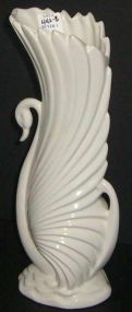 Maddux of California White Swan Vase