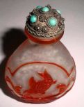 Peking Snuff Bottle with Jewel Stopper