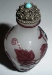 Peking Snuff Bottle with Jeweled Stopper