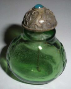 Peking Snuff Bottle w with Jeweled Stopper