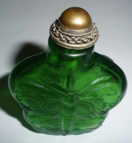 Peking Snuff Bottle with Brass Stopper