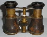 Set of Leather Bound French Small Binoculars