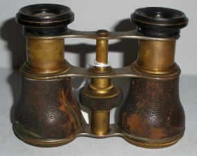 Set of Leather Bound French Small Binoculars
