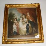 Gold Gilt Framed Print of Victorian Family
