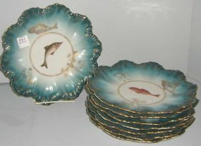 Set of 8 Limoges Fish Plates