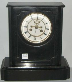 Black Marble Cased Mantel Clock
