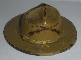 WWI Doughboy Hat Cast Iron Paperweight