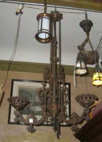 3 Light Victorian Oil Hanging Light Fixture