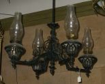 Black Wrought Iron 4 Oil Light Hanging Fixture