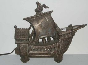 Metal Sailing Ship Table Lamp