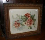 Oil on Canvas Picture of Roses, Framed
