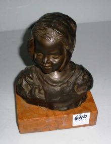 Bronze Bust of Young Girl