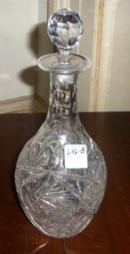 Cut Glass Decanter w/Pinwheels and Stars