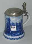 Flow Blue German Stein