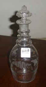 Clear Glass Decanter w/Three Neck Rings