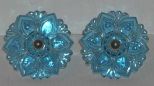 Pair Blue Pressed Glass Drapery Tiebacks