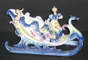 Porcelain Flow Blue Sleigh