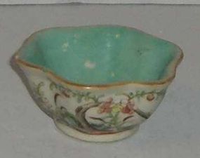 Small Early Chinese Scalloped Edge Bowl