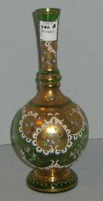 Bohemian Gold Overlay Glass Vase