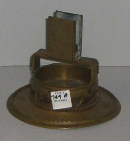 French Art Deco Brass Candlestick/Ashtray/Match Holder