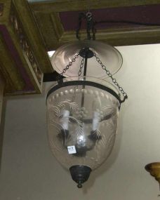 Etched Hall Light Fixture w/Smoke Ring