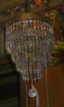3 Light Chandelier w/Four Rings of Prisms
