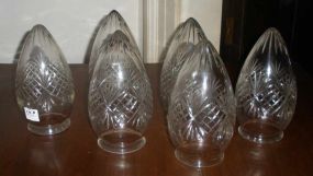 Set of 6 Cut Glass Globes For Light Fixture
