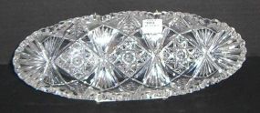 Signed Cut Glass Celery Tray