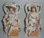 Pair Porcelain Dandy Dressed Figurines