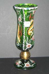 Green Vase w/Painted Dragons