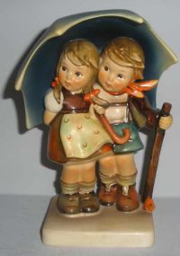 Hummel Figurine, Stormy Weather Boy and Girl