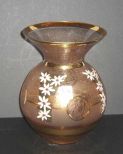 Peach & Gold Enameled Jar