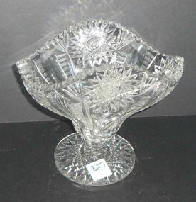Cut Glass Flared Top Vase
