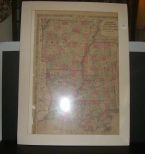 Matted map of Arkansas, Mississippi, & Louisiana by Johnson & Ward