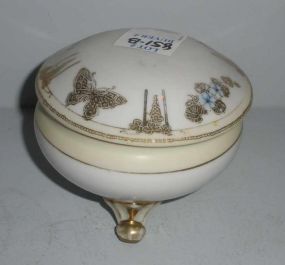 Nippon small 3 footed dresser box with gold gilt d